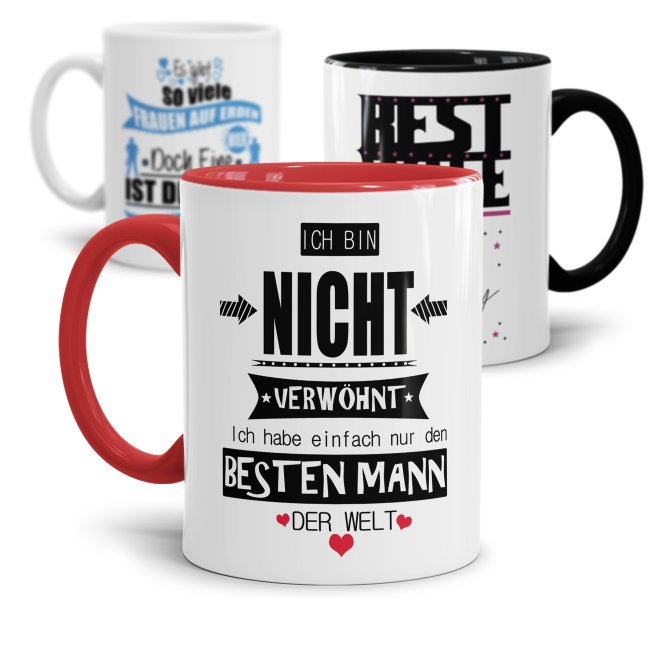 Partnertasse -verschiedene Sprüche-