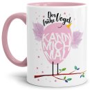 Tasse mit Spruch - Der fr&uuml;he Vogel kann mich mal - Rosa