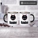 Tasse mit Spruch - Ich hasse Kunden - Schwarz