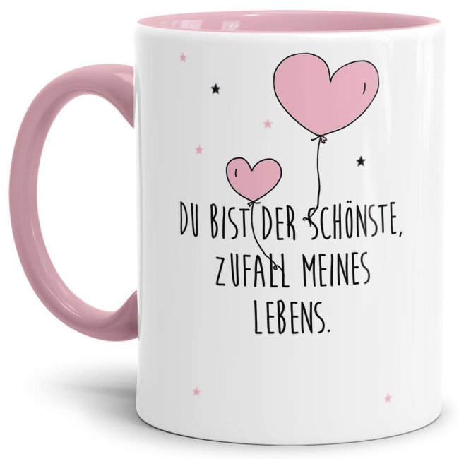 Tasse - Sch&ouml;nster Zufall - Innen &amp; Henkel Rosa