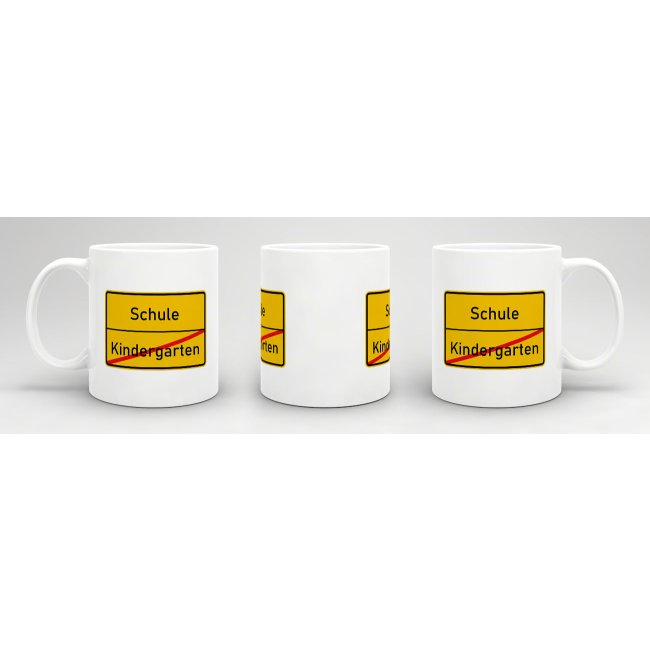 Tasse - Ortsschilder Kindergarten -&gt; Schule