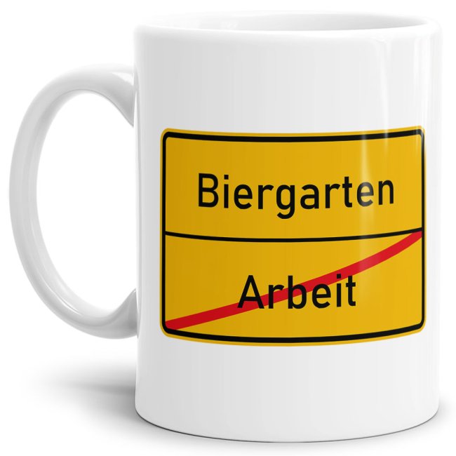 Tasse - Ortsschilder Arbeit -&gt; Biergarten