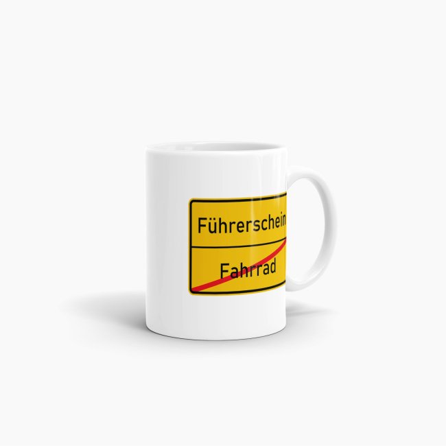 Tasse - Ortsschilder Fahrrad -&gt; F&uuml;hrerschein