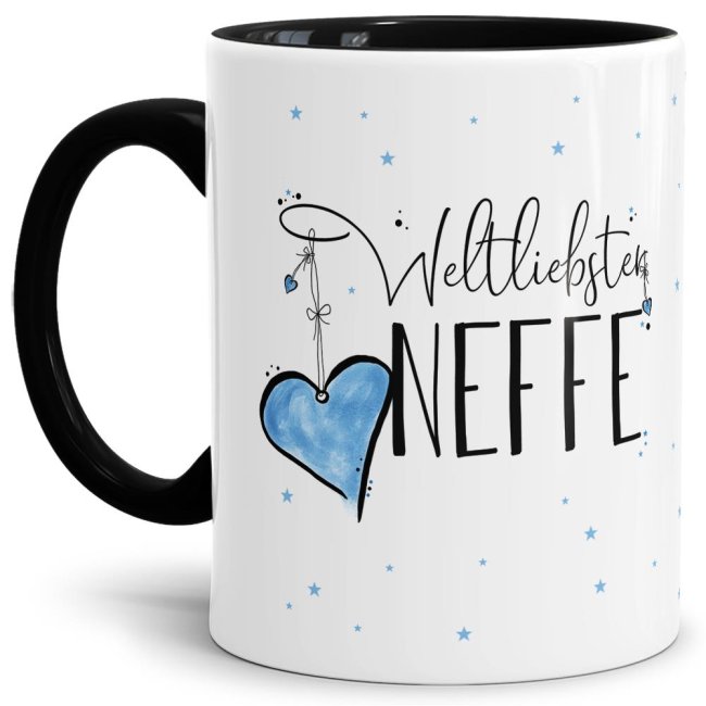 Tasse - Weltliebster Neffe - Innen &amp; Henkel Schwarz