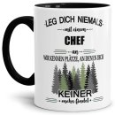 Berufe-Tasse - Leg dich niemals mit einem Chef an - Schwarz