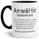 Tasse Dudenw&ouml;rter - Anw&auml;ltin - Innen &amp;...