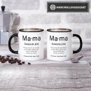 Tasse Dudenw&ouml;rter - Mama - Innen &amp; Henkel Schwarz