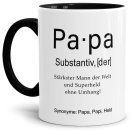 Tasse Dudenw&ouml;rter - Papa - Innen &amp; Henkel Schwarz