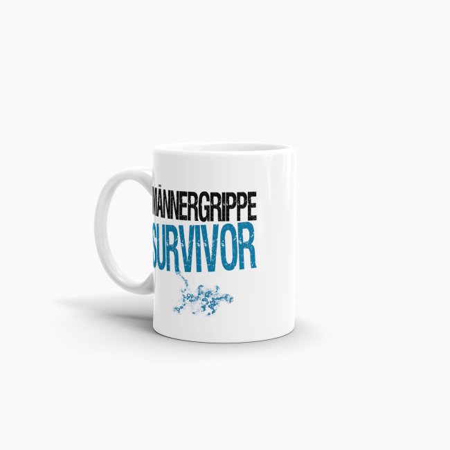 Tasse M&auml;nnergrippe Survivor Weiss