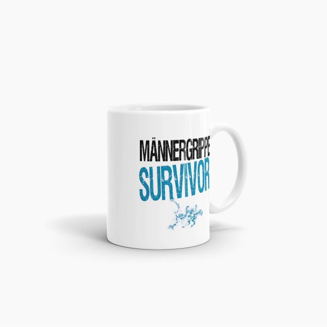 Tasse M&auml;nnergrippe Survivor Weiss