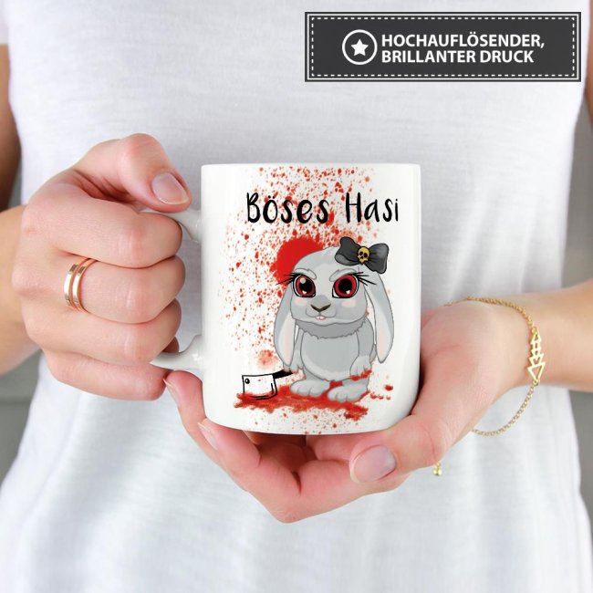 Tasse - B&ouml;ses Hasi - Wei&szlig;