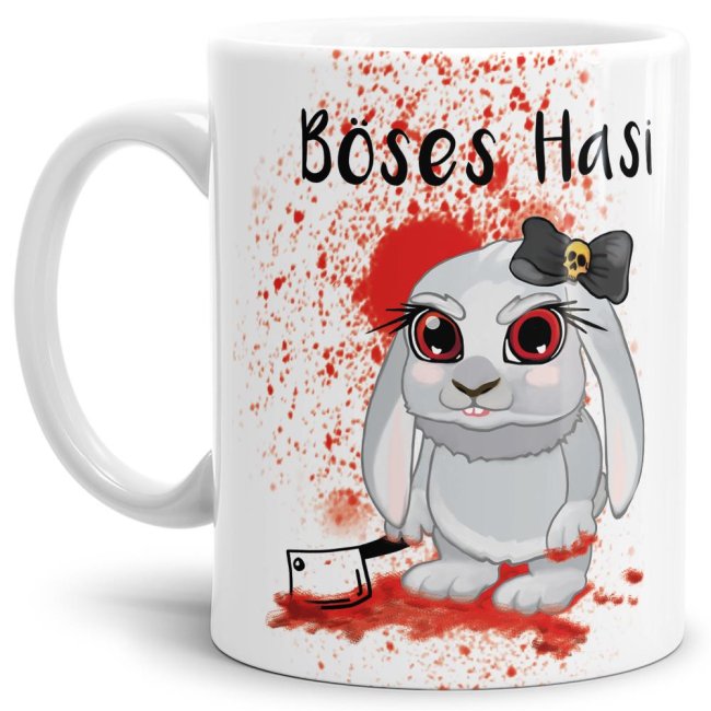 Tasse - B&ouml;ses Hasi - Wei&szlig;