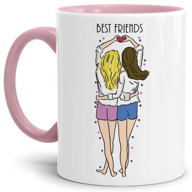 Tasse - Friends Best Friends - Innen &amp; Henkel Rosa