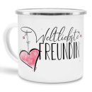 Emaille Tasse - Weltliebste Freundin - gro&szlig;