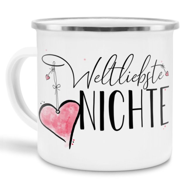 Emaille Tasse - Weltliebste Nichte - gro&szlig;