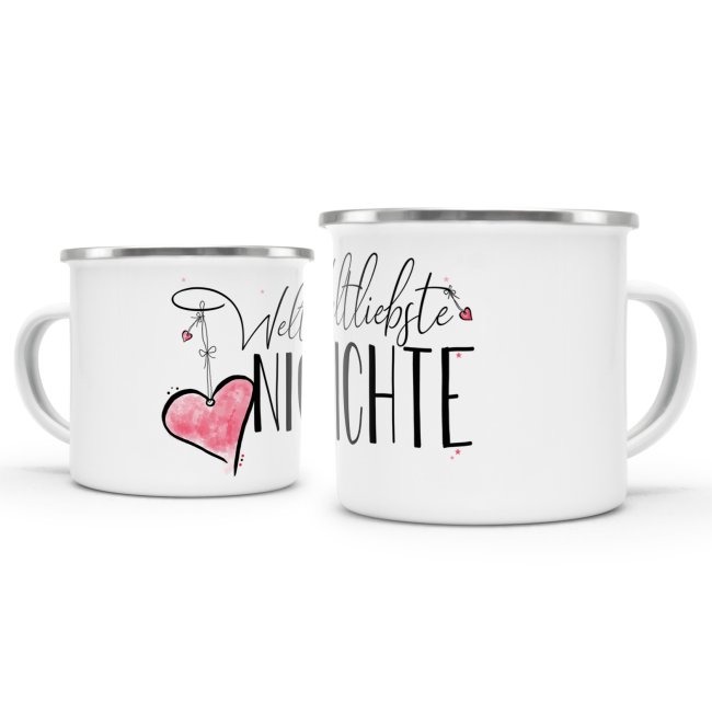 Emaille Tasse - Weltliebste Nichte - gro&szlig;