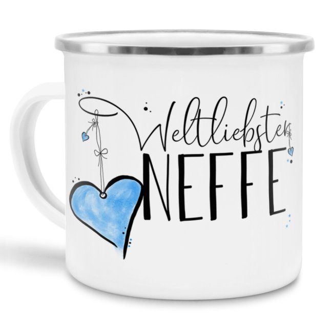 Emaille Tasse - Weltliebster Neffe gro&szlig;