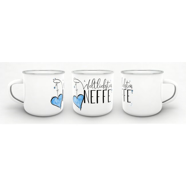 Emaille Tasse - Weltliebster Neffe gro&szlig;