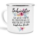 Emaille-Tasse &quot;Schwester - Wenigstens hast du keinen...