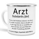 Tasse Dudenw&ouml;rter - Arzt - Emaille gro&szlig;