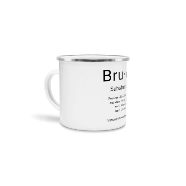 Tasse Dudenw&ouml;rter - Bruder - Emaille gro&szlig;