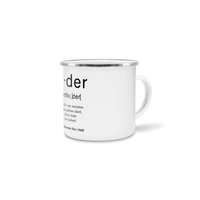 Tasse Dudenw&ouml;rter - Bruder - Emaille gro&szlig;