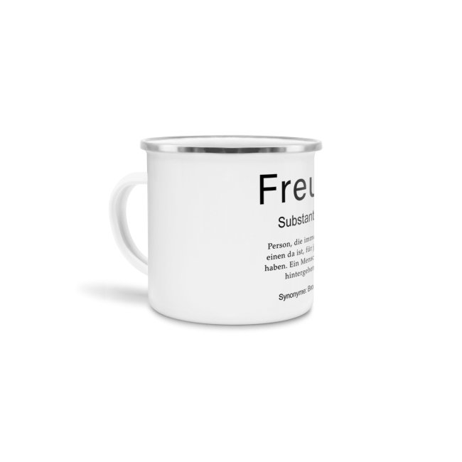 Tasse Dudenw&ouml;rter - Freund - Emaille gro&szlig;