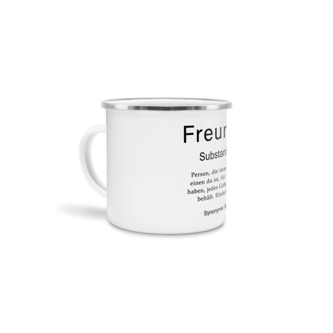 Tasse Dudenw&ouml;rter - Freundin - Emaille gro&szlig;