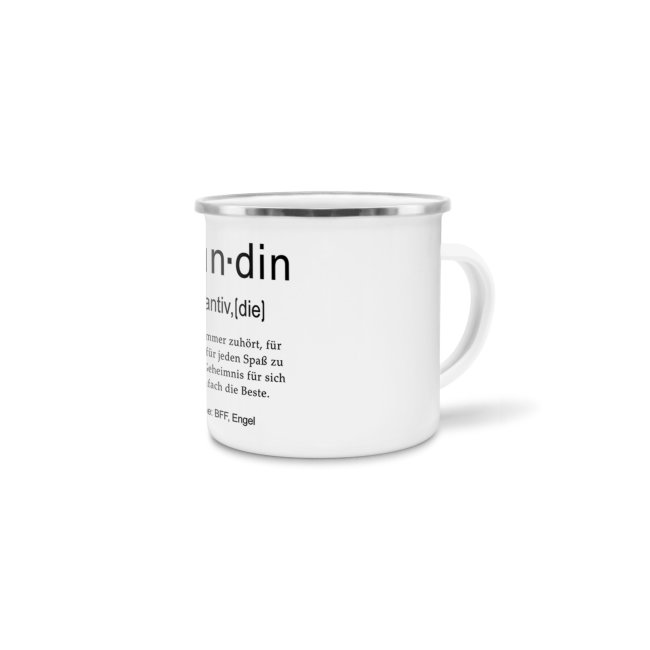 Tasse Dudenw&ouml;rter - Freundin - Emaille gro&szlig;