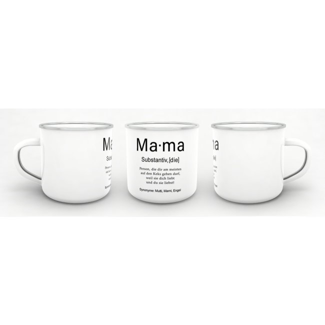 Tasse Dudenw&ouml;rter - Mama - Emaille gro&szlig;