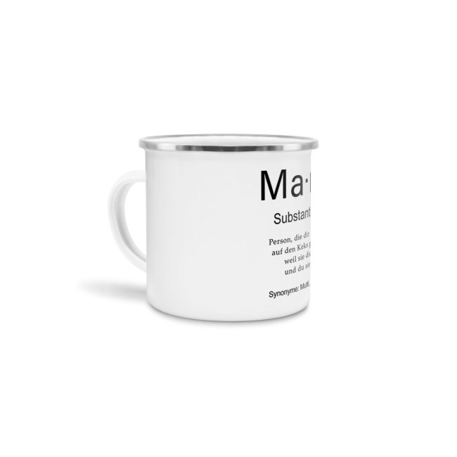 Tasse Dudenw&ouml;rter - Mama - Emaille gro&szlig;