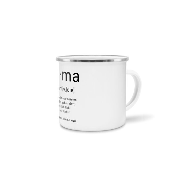 Tasse Dudenw&ouml;rter - Mama - Emaille gro&szlig;