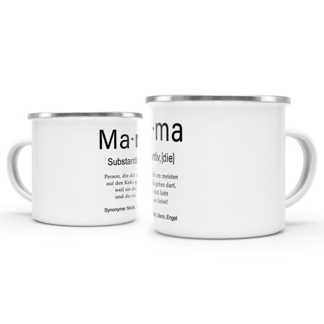 Tasse Dudenw&ouml;rter - Mama - Emaille gro&szlig;