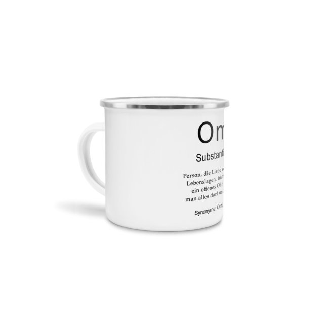 Tasse Dudenw&ouml;rter - Oma - Emaille gro&szlig;