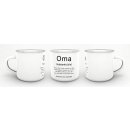 Tasse Dudenw&ouml;rter - Oma - Emaille gro&szlig;