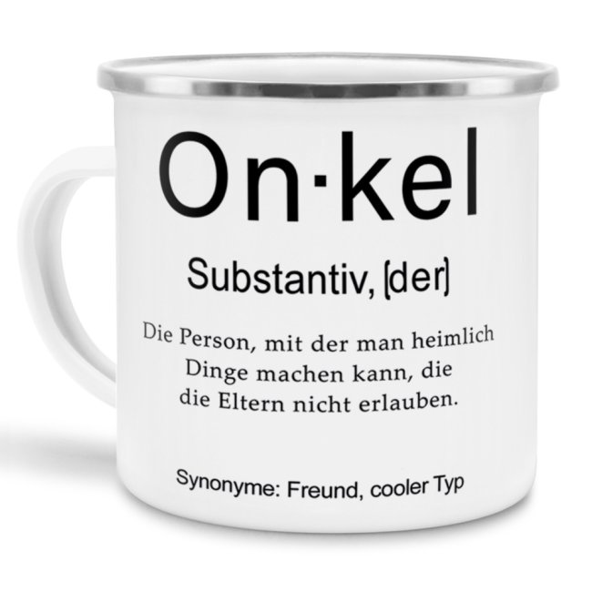 Tasse Dudenw&ouml;rter - Onkel - Emaille gro&szlig;