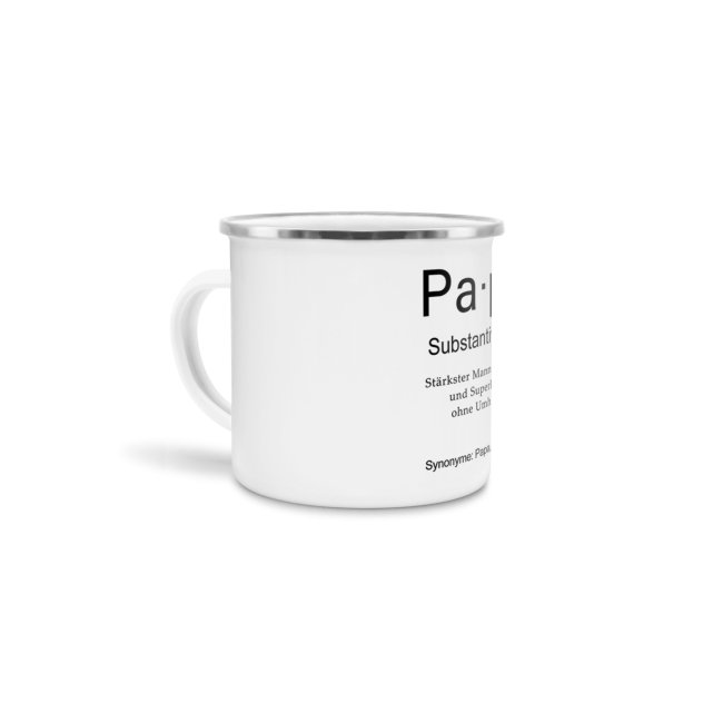 Tasse Dudenw&ouml;rter - Papa - Emaille gro&szlig;