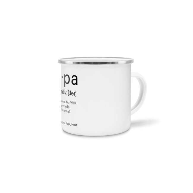 Tasse Dudenw&ouml;rter - Papa - Emaille gro&szlig;