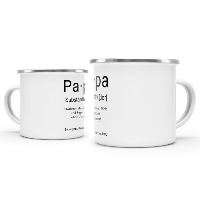 Tasse Dudenw&ouml;rter - Papa - Emaille gro&szlig;