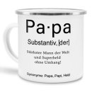 Tasse Dudenw&ouml;rter - Papa - Emaille gro&szlig;