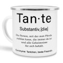 Tasse Dudenw&ouml;rter - Tante - Emaille gro&szlig;