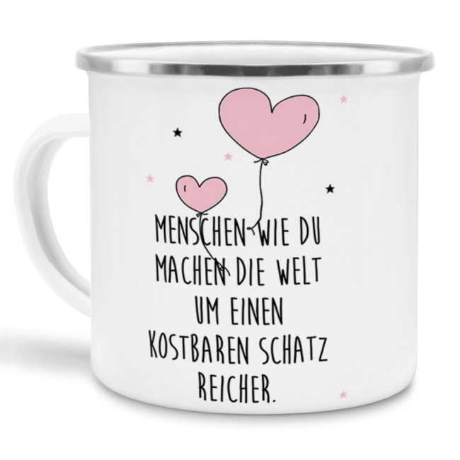 Emaille-Tasse Menschen wie du - gro&szlig;