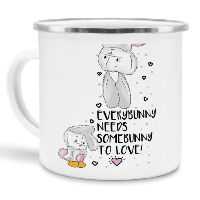 Emaille-Tasse - Everybunny needs somebunny - gro&szlig;