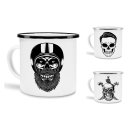 Emaille-Tasse - Totenkopf