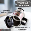 Edelstahl-Thermobecher silber mit Deckel - 400 ml