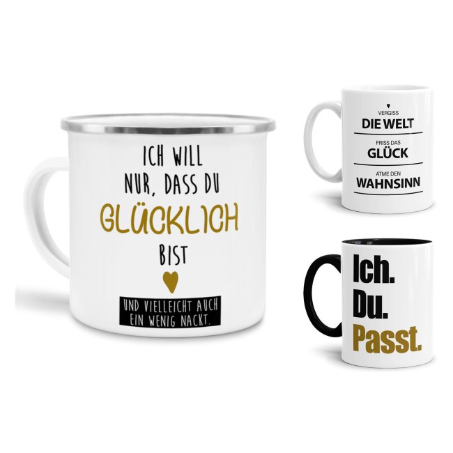 Tasse goldene Liebessprüche