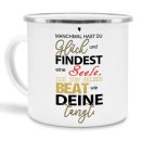 Emaille-Tasse -  Manchmal hast du Gl&uuml;ck - gro&szlig;