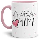 Tasse - Weltliebste Mama - Innen &amp; Henkel Rosa