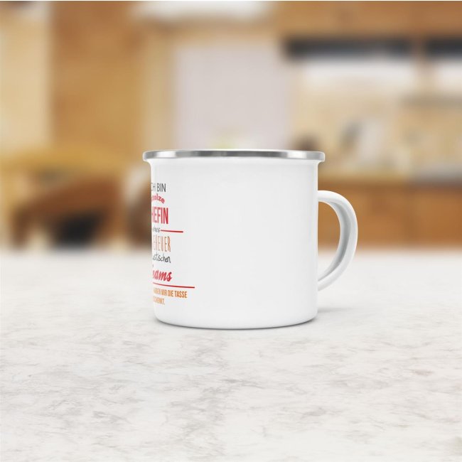 Emaille-Tasse &quot;Stolze Chefin&quot;