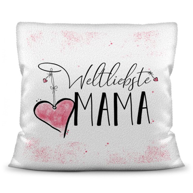 Kissen - Weltliebste Mama - Weiss